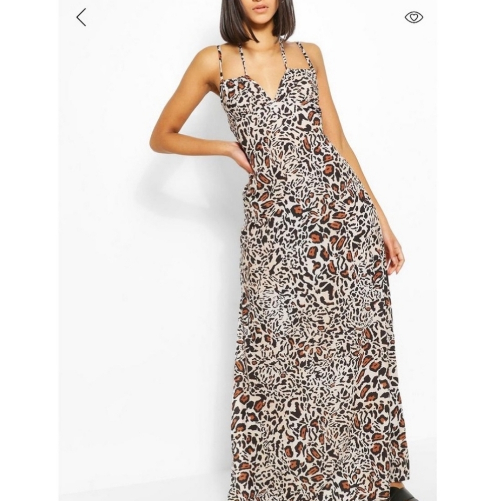 Boohoo Leopard Print Dress NWT